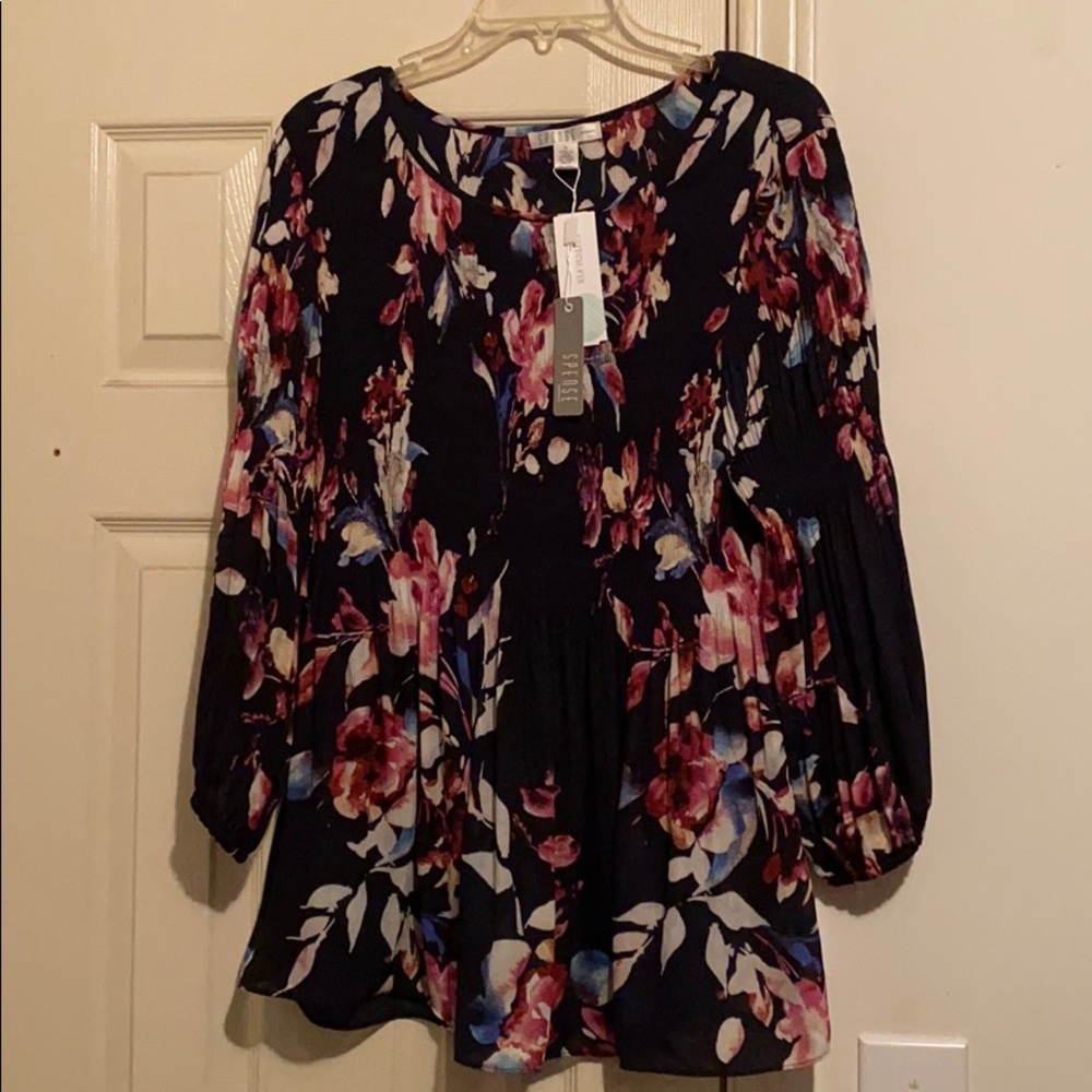 Spense Silena Scoop Neck Babydoll Blouse